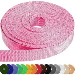 Teceum 1 Inch Webbing - Pink - 10 Yards - 1 Webbing For Climbing Outdoors Indoors Crafting Diy Nw