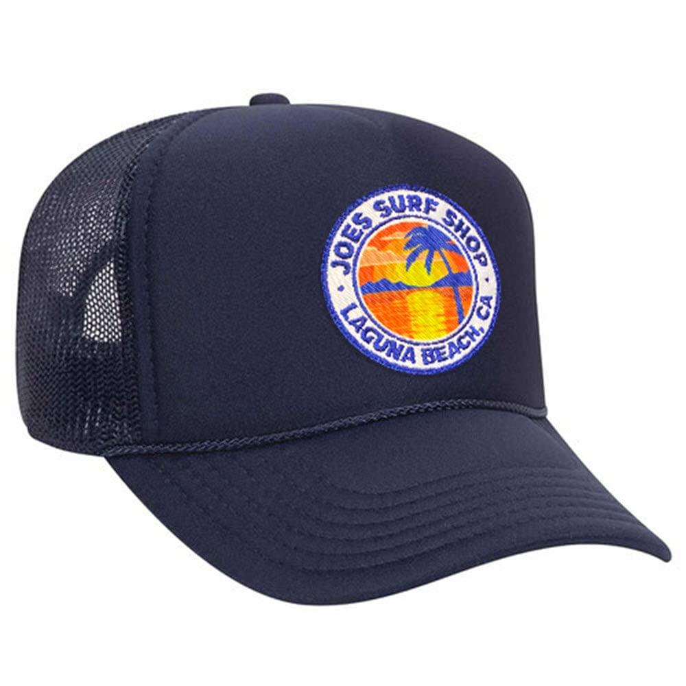 Joes Surf Shop Sunset Patch Foam Snapback Trucker Hat-Navy