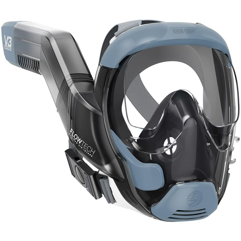 Seaview 180 V3 Full Face Snorkel Mask Adult- The V3 Is The Perfect Snorkeling Gear For Adults And Kids- Patented Flowtech Side Snorkel Design- Up To 600% Easier Breathing. Snorkeling Gear For Kids