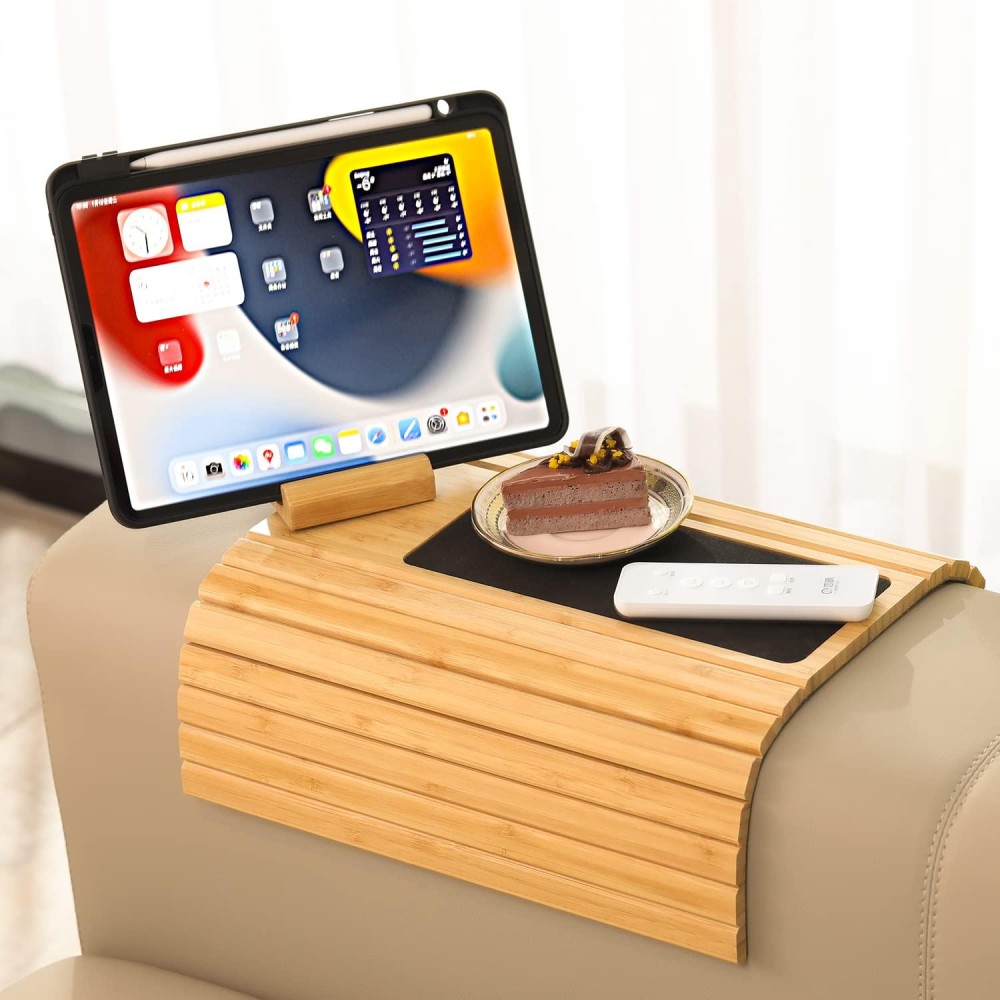 Gehe Sofa Arm Tray Table For Couch Flexiblefoldable Sofa Tray 360A Rotating Phone Holder Couch Arm Table Perfect For Drinks Snacks Remote Control Or Phone Great Arm Tray For Couch Armrest