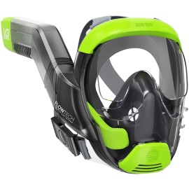 Seaview 180 V3 Full Face Snorkel Mask Adult- The V3 Is The Perfect Snorkeling Gear For Adults And Kids- Patented Flowtech Side Snorkel Design- Up To 600% Easier Breathing. Snorkeling Gear For Kids