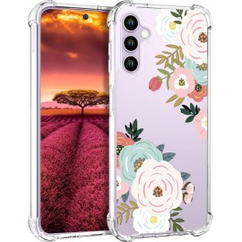 Topgraph Samsung Galaxy S23 Plus Case Clear For Women Flower Floral Cute Girly Designer Girls, Transparent Phone Case Floral Design Compatible With Samsung Galaxy S23 Plus (Kawaii Spring Flowers)