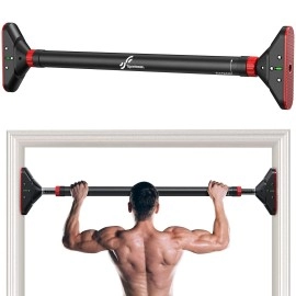 Pull Up Bar For Doorway: Strength Training Pull-Up Bars Without Screw - Adjustable Width Locking Mechanism Chin Up Bar For Doorway - Max Load 440Lbs For Home Gym Upper Body Workout, Non-Slip Comfort