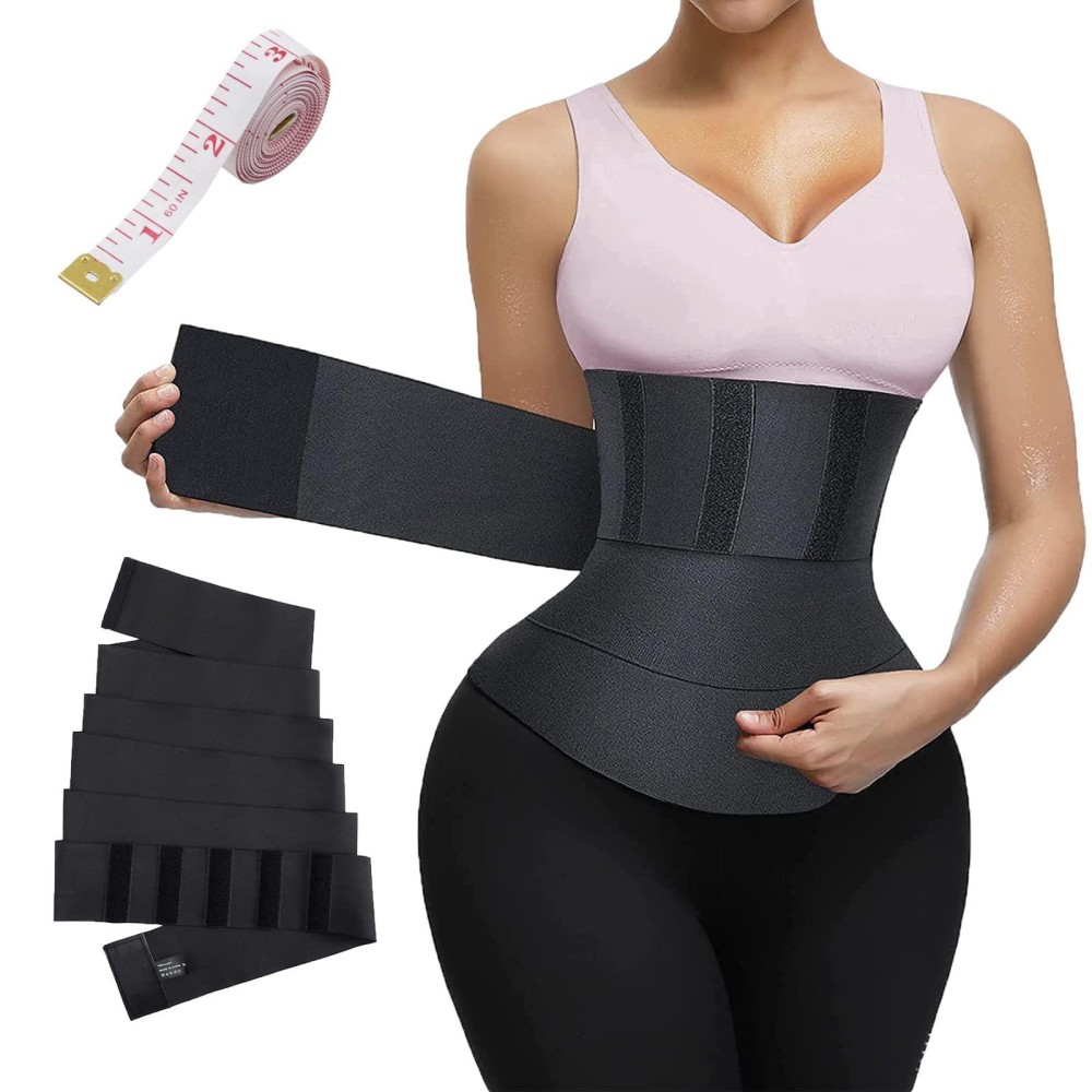 Auronp Waist Trainer For Women Lower Belly Fat,2023 Upgraded Waist Wrap,Sweat Band Waist Trainer For Women,Non-Slip,Waist Trainer For Women Plus Size Black