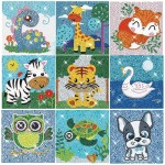 Hubendmc 9 Pack Diamond Painting Kits For Kids,Small Easy Diamond Art For Beginners,Big Gem Art And Craft For Kids Age 6-12(6X6 Inch)
