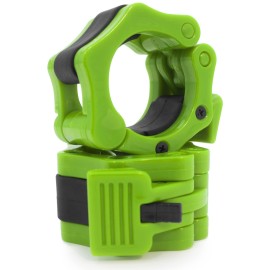 Prosourcefit Olympic Barbell Clamp Collars Quick Release Pair Of 2-Inch Durable Barbell Clips For Weightlifting, Powerlifting, Crossfit And Strength Training, Lime