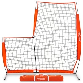 Gosports 7 Ft X 7 Ft Baseball Softball L Screen - Pitcher Protection Net With Carrying Case