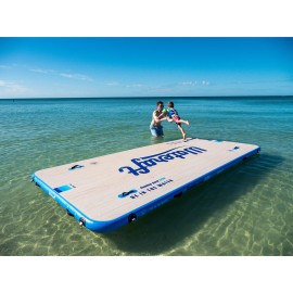 Wateraft Big Inflatable Floating Dock (13A X 6A) Stable Raft Platform For Lake Beach Pool, Supports 8 Adults Rafting And Recreation, Built-In Handles And D-Rings For Tethering Anchoring Deck