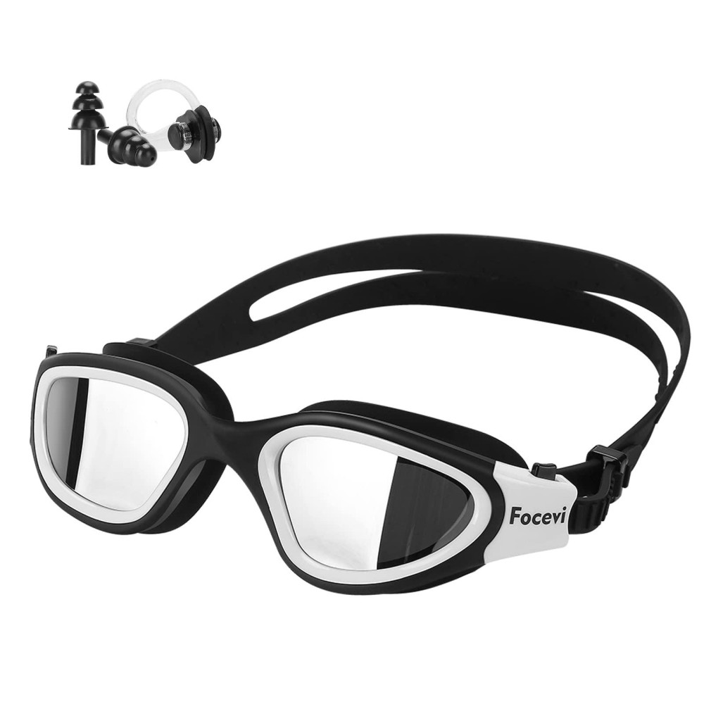 Focevi Swimming Goggles For Menwomen, Anti-Fog Anti-Uv Wide Vision Adult Swim Goggles, Boysgirlsjunioryouth Swim Glasses