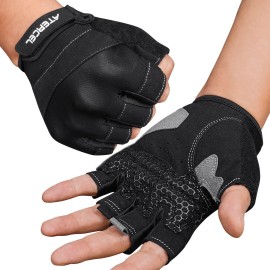 Atercel Workout Gloves For Women And Men, Excellent Palm Protection Gym Gloves With Anti-Slip Silicone, Breathable And Durable Weight Lifting Gloves For Powerlifting, Exercise, And Cycling.(Black, Xl)