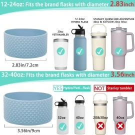 WK IEASON Diomond Protective Silicone Sleeve Boot for 20-40oz Stanley Tumbler and Compatible with 12oz-24oz Hydro Flask Wide Mouth Water Bottle,Simple,Yeti and Other Brand Bottle(Diomond Starfish)