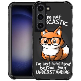Carloca Compatible With Samsung Galaxy S23 Plus Case,Cute Fox Samsung Galaxy S23 Plus Cases For Girls Women,Fashion Graphic Design Shockproof Anti-Scratch Drop Protection Case