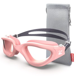 Zionor Swim Goggles, G1 Se Swimming Goggles Anti-Fog For Adult Men Women, Uv Protection, No Leaking (Clear Lens Pink Frame)