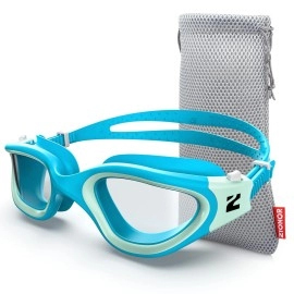 Zionor Swim Goggles, G1 Se Swimming Goggles Anti-Fog For Adult Men Women, Uv Protection, No Leaking (Clear Lens Blue Frame)