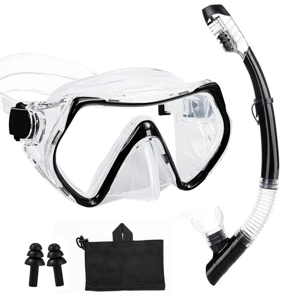 Aqua A Dive Sportssnorkeling Gear Snorkel Mask Scuba Set Scuba Mask Diving Mask Snorkeling Gear Swimming Goggles Snorkeling Set Swim Dive Mask (Black/Clear)