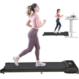 Merax 2 In 1 Under Desk Electric Treadmill Motorized Exercise Machine With Wireless Speaker, Remote Control And Led Display, Walking Jogging Machine For Homeoffice Use