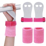 Abeillo 2 Gymnastics Grips Wristbands Sets For Girls Youth Kids, Pink Gymnastic Hand Grips Gymnastic Bar Palm Protection And Wrist Support Sports Accessories For Kids Workout And Exercise (S)