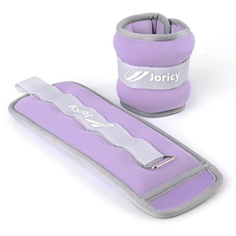 Ankle Weights, Wrist Leg Arm Weights For Women Men Kids Child With Adjustable Straps, Strength Training Weighted For Jogging, Running, Walking, Fitness, Gym Workout - 10Lbs Pair (5 Lb Each Weight), Purple