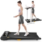 Urevo Under Desk Treadmill, Walking Pad For Home/Office, Portable Walking Treadmill 2.25Hp, Walking Jogging Machine With 265 Lbs Weight Capacity Remote Control Led Display Black