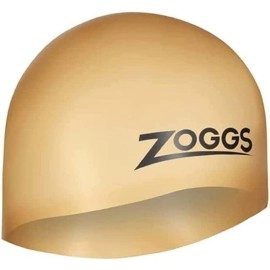 Zoggs Easy-Fit Silicone Swim Cap, Comfortable Fit, Hydrodynamic Design, Latex Free, Gold, Normal