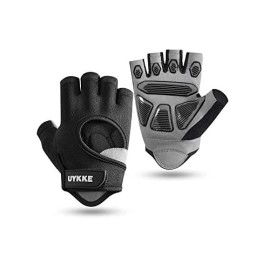 Uykke Workout Gloves For Men And Women, Exercise Gloves For Weight Lifting, Cycling, Gym, Training, Breathable And Snug Fit (Black, Large) (Black, Medium)