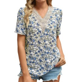 Gufesf Womens Casual Loose Fit Button Down Shirts Plain Cotton Summer Tops Blouses With Pocket Co-0221-O3
