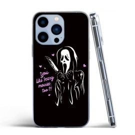 Alphascs Phone Case Compatible With Iphone 13 Ghost Horror Face Scream You Like Scary Too Halloween Silicone Pure Clear Shockproof Phone Protective Cover