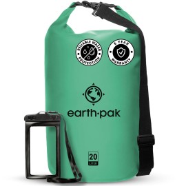 Earth Pak Waterproof Dry Bag - Roll Top Waterproof Backpack Sack Keeps Gear Dry For Kayaking, Beach, Rafting, Boating, Hiking, Camping And Fishing With Waterproof Phone Case