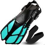 Cozia Design Adjustable Swim Fins - Diving Fins, Travel Size Scuba Snorkel Fins For Snorkel Set Adult, Neoprene Water Socks Included With The Swimming Fins For Adults (Green - S/M)