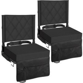 Sheenive Stadium Seats For Bleachers With Back Support, Bleacher Seats With Backs And Cushion Wide, Padded Portable Folding Comfort Stadium Chair With Shoulder Strap, Perfect For Sports Events