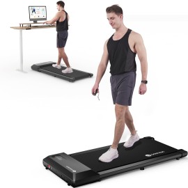 Deerrun Walking Pad, 2 In 1 Treadmills For Home With Remote Control, Under Desk Treadmill Office Quiet, Portable Treadmill With Installation-Free And In Led Display, Black