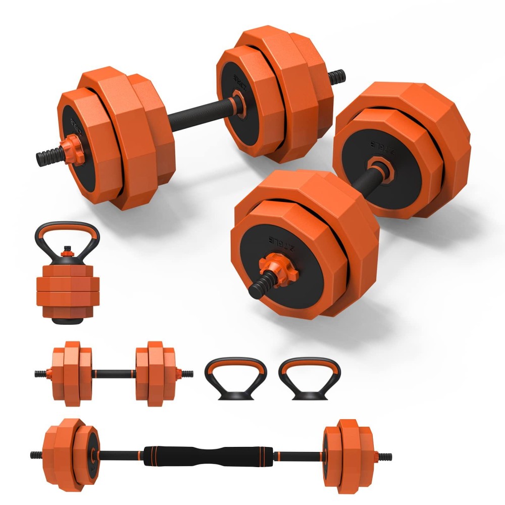 Lusper Adjustable Weight Dumbbell Set, 44Lb/66Lb Free Weights With 4 Modes, Used As Barbell, Kettlebell With Star Collars,Weight Set For Home Gym, Fitness Exercise Equipment For Men And Women (55Lb)
