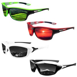Salfboy Polarized Sports Sunglasses For Men Fishing Sun Glasses Mixed Style Uv Protection Fan Sports Sunglasses 4Pcs