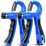 Kdg Hand Grip Strengthener 2 Pack(Blue) Adjustable Resistance 10-130 Lbs Forearm Exerciser,Grip Strength Trainer For Muscle Building And Injury Recovery For Athletes