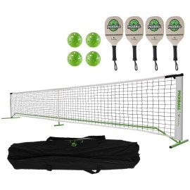 Smarketbuy Pickleball Net Set 22Ft X 36Inch Portable Pickleball Net System With 4 Paddles 4 Pickleballs And Carrying Bag Suitable For Beginners And Professional Players