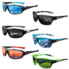 Salfboy Polarized Sports Sunglasses For Men Fishing Sun Glasses Mixed Style Uv Protection Fan Sports Sunglasses 6Pcs