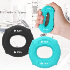 Peradix Hand Grip Strength Trainer, Hand Grip Rings - 2 Pack, Resistance Workout Kit, Finger Stretcher Strengthener Squeezers Hand Therapy Rehabilitation Exercisers, Relieve Muscles Wrist Thumb Pain & Stress