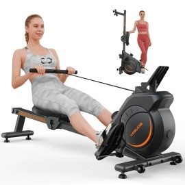 Yosuda Magnetic Rowing Machine 350 Lb Weight Capacity - Rower Machine For Home Use With Lcd Monitor, Tablet Holder And Comfortable Seat Cushion-New Version