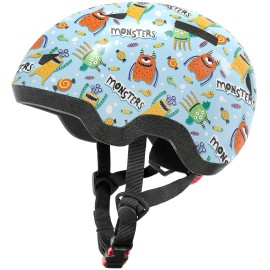 Toddler Bike Helmet For Boys And Girls, Adjustable Kids Helmets From Infant/Baby To Children, 1/2/3/4/5/6/7/8 Years Old-Blue Monster Xs