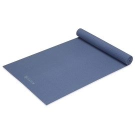 Gaiam Yoga Mat Premium Solid Color Non Slip Exercise & Fitness Mat For All Types Of Yoga, Pilates & Floor Workouts, High Tide, 5Mm