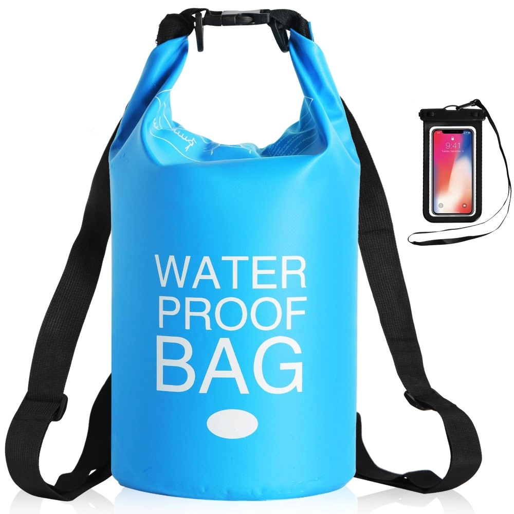 Uncle Paul Boat Dry Bags - 20L Waterproof Bag With Phone Pouch Shoulders Wet Bag Large Capacity Backpack For Boating Kayaking Fishing Rafting Swimming Surfing Cycling Hiking Beach (Blue), Light Blue(With Waterproof Phone Pouch), 20 Literes(44 Uk Gal), Dry