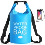 Uncle Paul Boat Dry Bags - 10L Waterproof Bag With Phone Pouch Shoulders Wet Bag Backpack For Boating Kayaking Fishing Rafting Swimming Surfing Skiing Camping Cycling Hiking Beach (Blue), Light Blue(With Waterproof Phone Pouch), 10 Literes(22 Uk Gal), Dry
