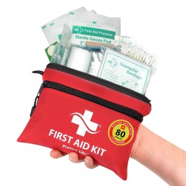 Protect Life First Aid Kit - First Aid Kit For Sports, Outdoors & Travel - Handy Sports First Aid Kit - Emergency First Aid Kit - First Aid Kit For Home, Gym & More - Basic First Aid Kit