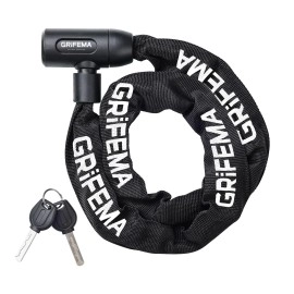 Grifema Ga1201-12 Bike Chain Lock With Key, Blackwhite