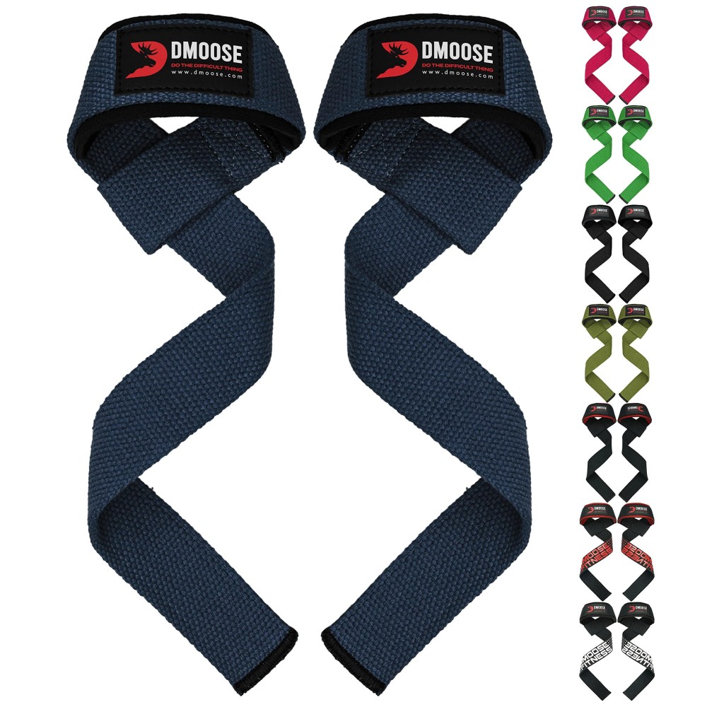 Dmoose Wrist Straps For Weightlifting, Perfect For Gym Workouts, Deadlifts, And Powerlifting, Padded Lifting Straps Gym For Men & Women, Durable & Comfortable Deadlift Straps With Silicone Grip