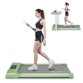 Superun Under Desk Treadmill, Walking Pad, Portable Treadmill With Remote & App Control And Led Display, Quiet Walking Jogging Machine For Office Home Use (Green)