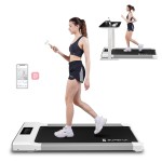 Superun Under Desk Treadmill, Walking Pad, Portable Treadmill With Remote & App Control And Led Display, Quiet Walking Jogging Machine For Office Home Use (White)