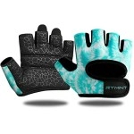 Rymnt Minimal Workout Gloves,Short Micro Weight Lifting Gloves Grip Pads With Full Palm Protection & Extra Grip For Men Women Weightlifting,Gym,Exercise,Training.Tie Dye Lv-Medium, Tie Dye Aqua