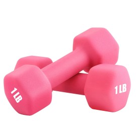 Portzon Weights Dumbbells 10 Colors Options Compatible With Set Of 2 Neoprene Dumbbells Set,1-15 Lb, Anti-Slip, Anti-Roll, Hex Shape Pink
