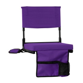 Jst Gamez Stadium Seat For Bleachers With Back Support Bleacher Seat Stadium Seating For Bleachers Stadium Chair Includes Shoulder Straps Carry Handle And Cup Holder Choose Your Style, Dark Purple